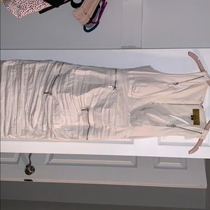 White Linen Zipper Dress